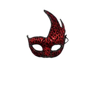 Red Black Leopard Venetian Masquerade Costume Ball Prom Halloween Party Mask